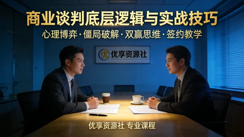 商业谈判底层逻辑 + 实战技巧 僵局破解双赢思维签约教学-优享资源社