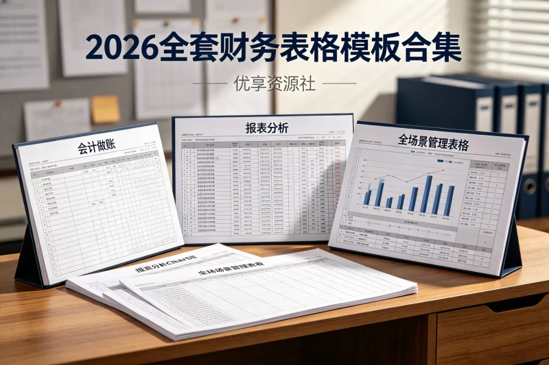 2026 全套财务表格模板合集 会计做账 + 报表分析 + 全场景管理表格-优享资源社