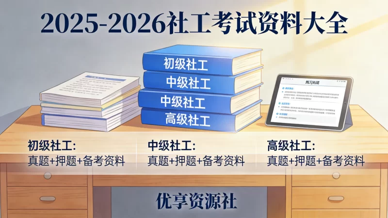 2025-2026社工考试资料大全|初级/中级/高级社工真题+押题+备考资料合集-优享资源社