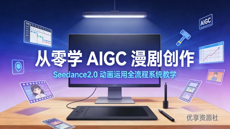 从零学 AIGC 漫剧创作 | Seedance2.0 动画运用全流程系统教学-优享资源社